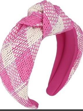 NWOT Pink and Cream Woven Knotted Headband - Women Accessories